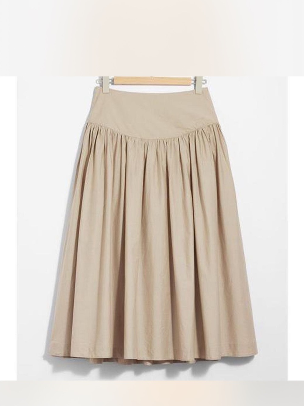 & Other Stories Beige A-Line Midi Skirt
